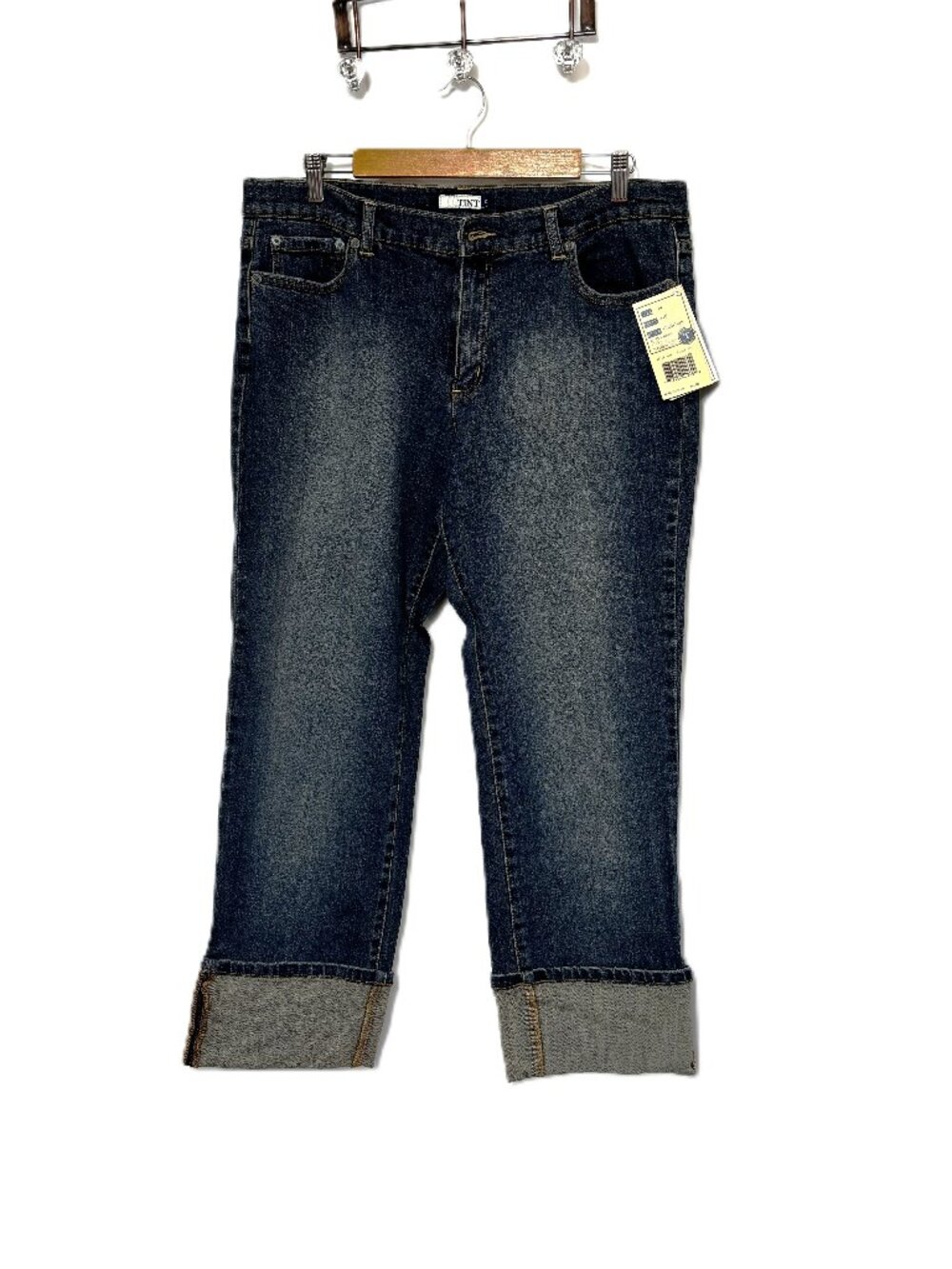 * TINT Chelsea Mid Rise Straight Leg Cuffed Easy fit Jeans Size 14 NWT